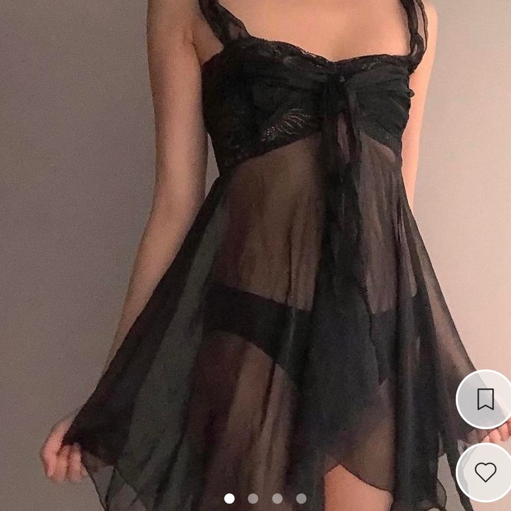 Vintage gold label Victoria’s Secret Baby Doll Tie Front Slip Dress